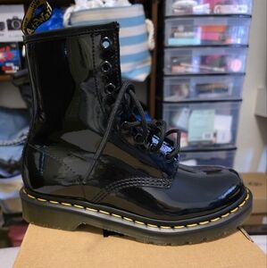 Black Patent Leather Boots